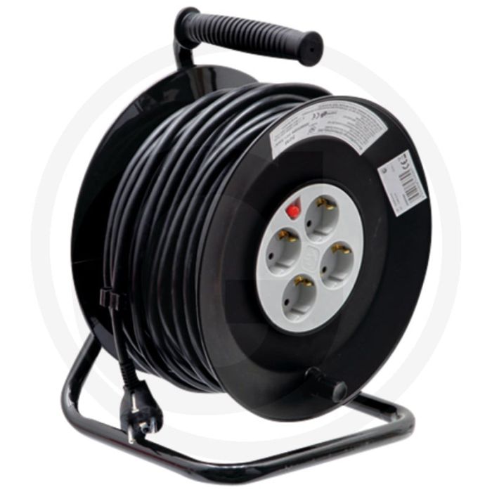 Kabelhaspel 50m Kunststof 16A 230V IP20 Ø230mm - Werkplaatsuitrusting