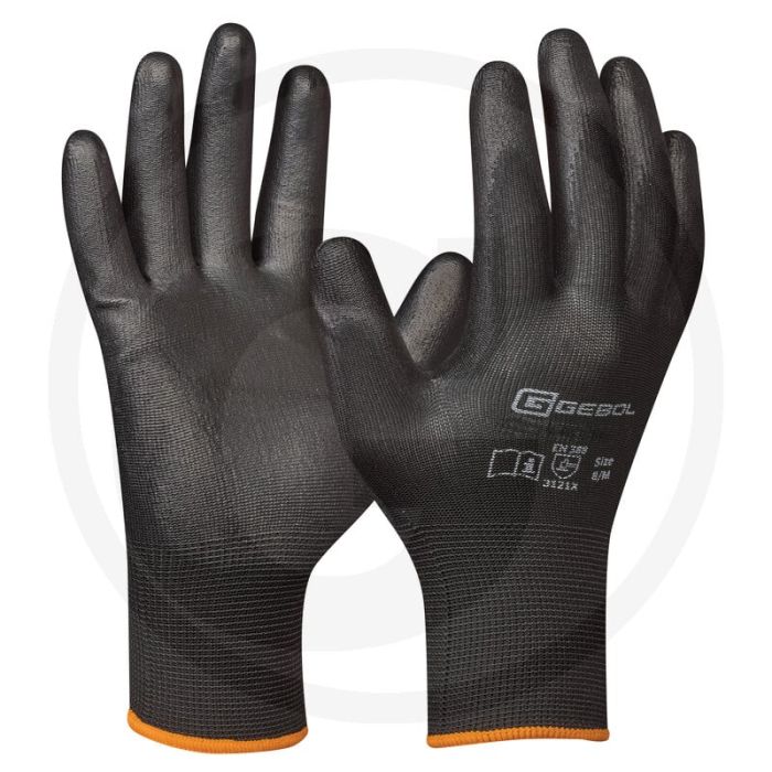 Gebol Handschoenen "Micro Flex" XXL Zwart PU-coating EN 388
