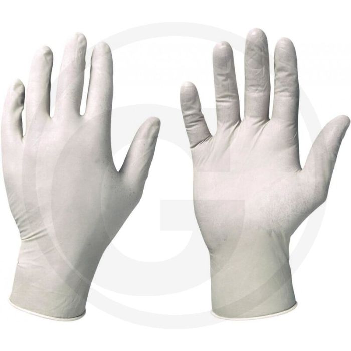 VPE100 Wegwerphandschoen lichtbeige (van latex, dubbelzijdig draagbaar)
