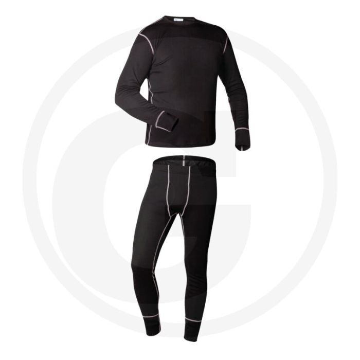Set thermo-onderkleding XL Zwart 55% katoen / 45% nylon 170 g/m²