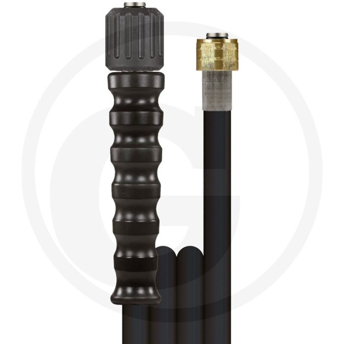 Hogedrukslang 15m M14x1,5 IG - M22x1,5 IG DN6 250 bar 150°C - 1SN - Zwart - Kränzle