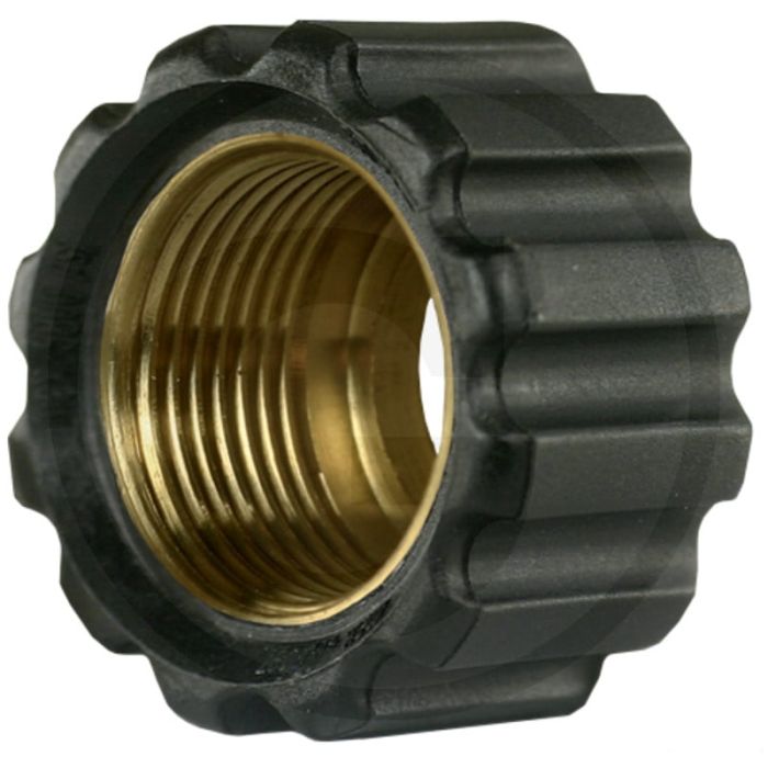Wartelmoer M22x1,5 16,4 mm zwart Messing.