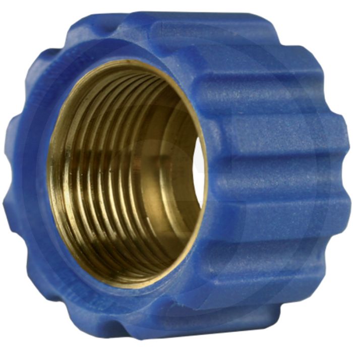 Wartelmoer M22x1,5 16,4 mm blauw Messing.