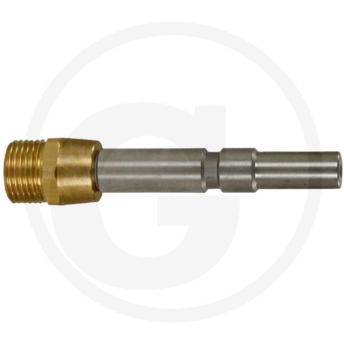 Lange insteekkoppeling M22 x 1,5 buitendraad, 400 bar - RVS/messing