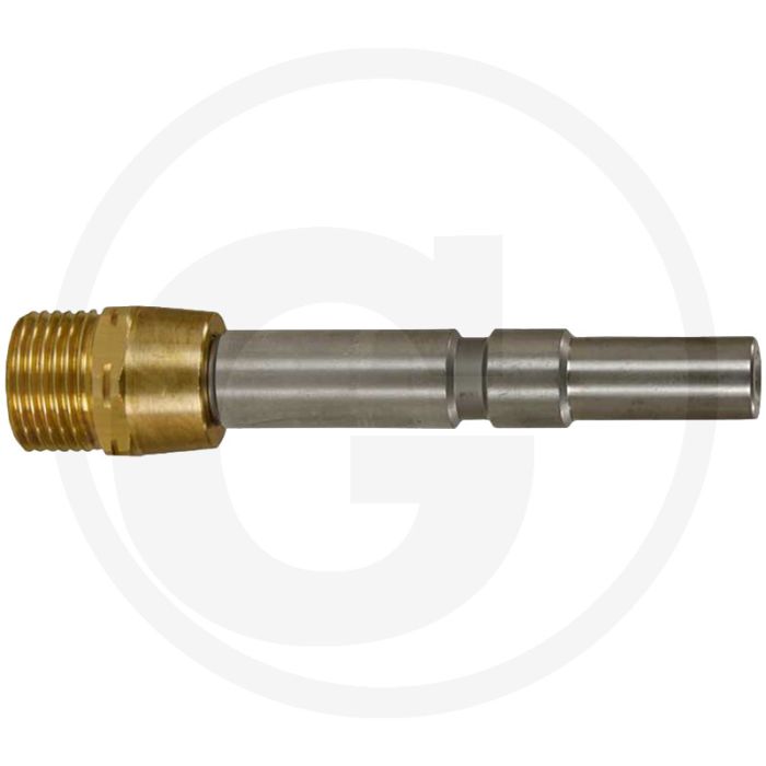 Lange insteekkoppeling M21 x 1,5 buitendraad - 250 bar - RVS/messing - Temp. max. 150°C