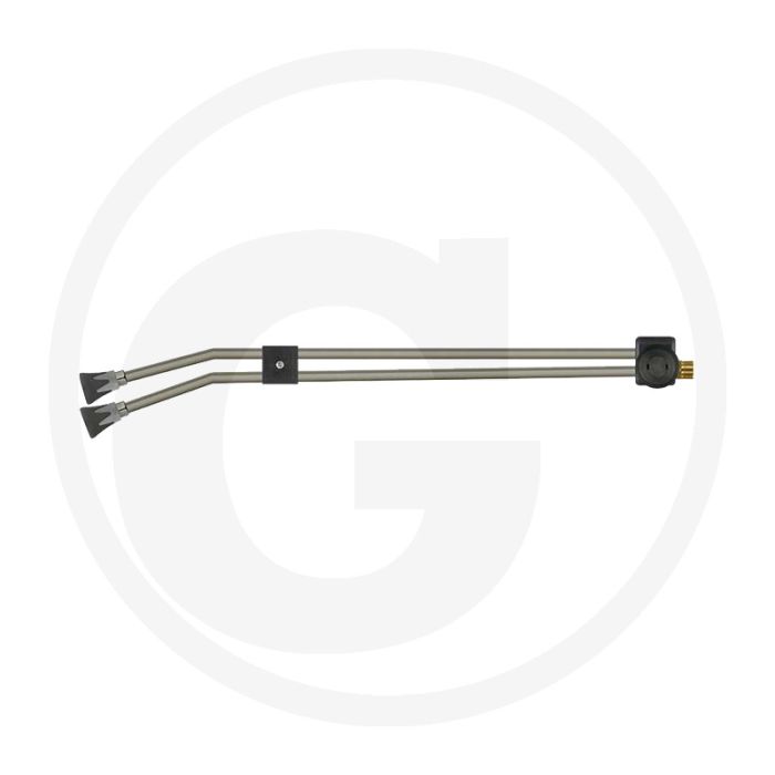 Dubbele spuitlans - Messing regelventiel, 650mm lengte, 310 bar max. druk