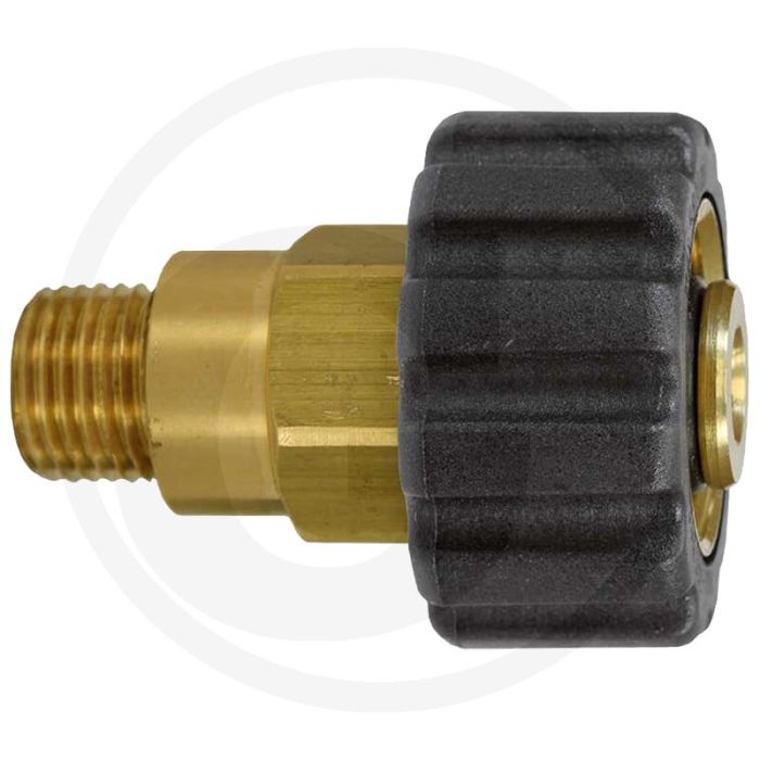 Handkoppeling M18 x 1,5 buitendraad  M22 x 1,5 binnendraad.