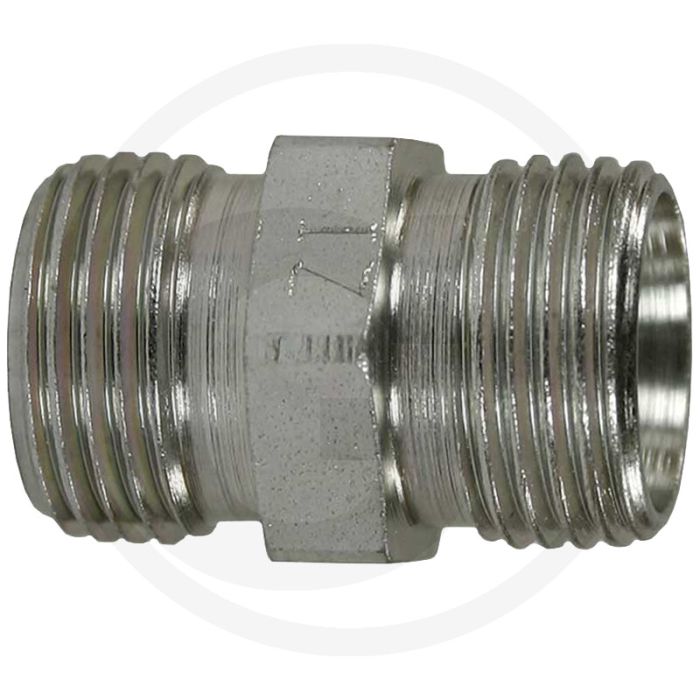 Dubbele nippel 12L M18 x 1,5 28mm Verzinkt staal 400 bar