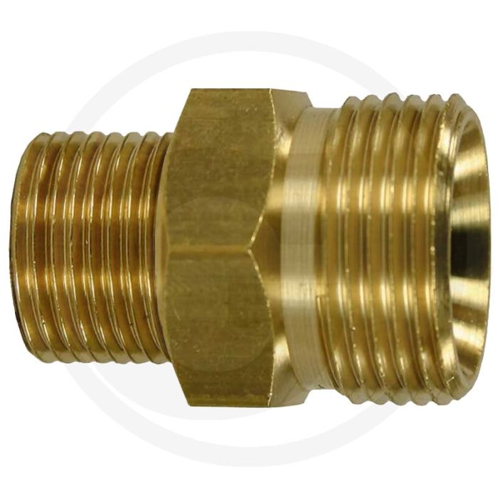 Tegennippel Messing M22 x 1,5, 29mm, 400 bar