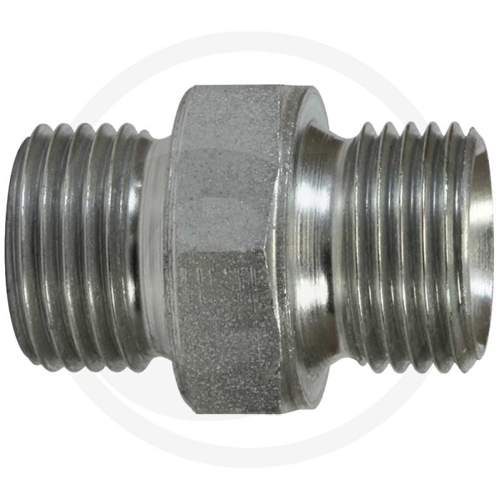 Dubbele nippel 1/2" buitendraad, 38mm lengte, 500 bar - Verzinkt staal