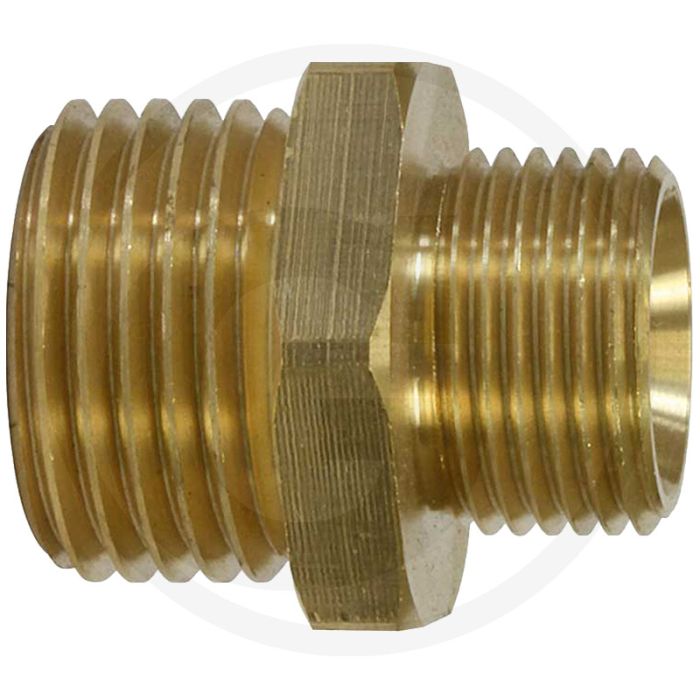 Dubbele nippel Messing 1/2" & 3/4" 250 bar.