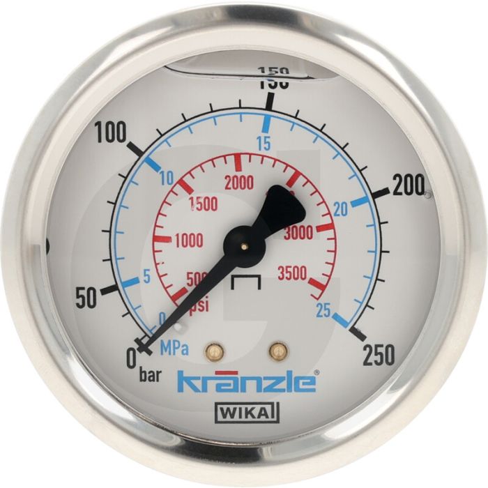 Kränzle Manometer 63mm, 0-250 bar Drukbereik