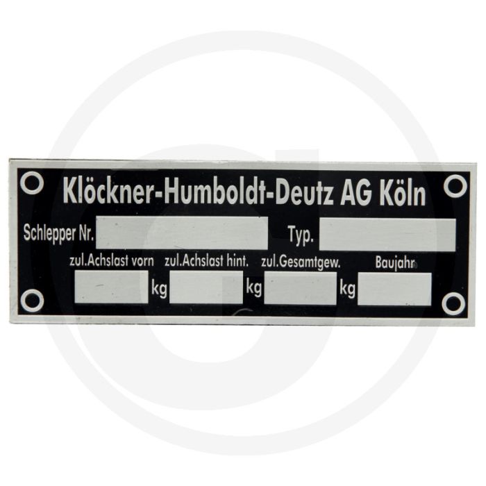 Typeplaatje Deutz Trekker: diverse trekkertypen