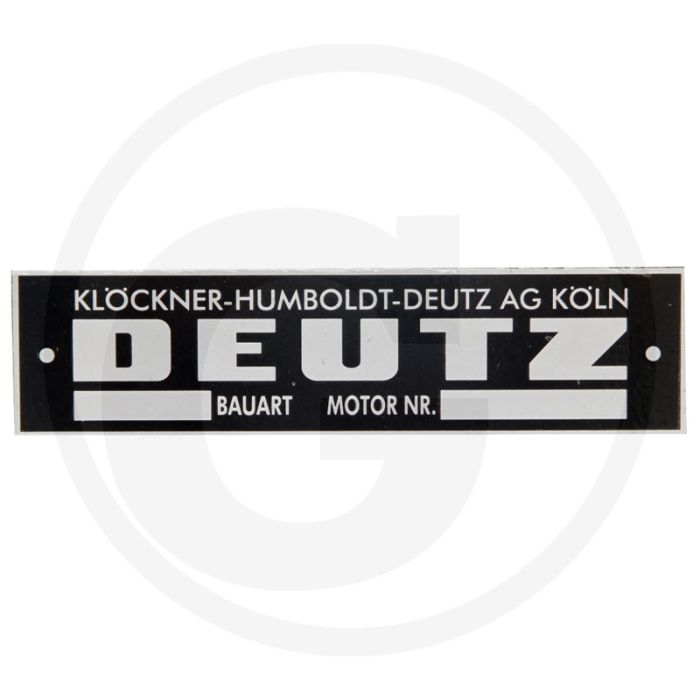 Typeplaatje Deutz Motor