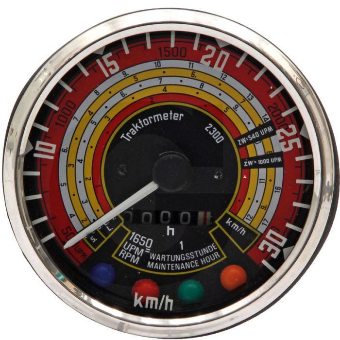 Tractormeter Ø 115 mm, 30 km/u, 2500 omw./min.