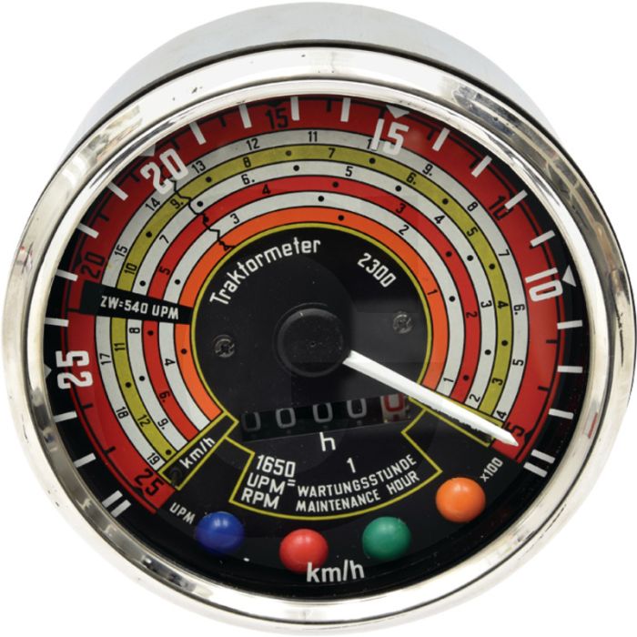 Tractormeter Ø 115 mm, 27 km/u, 2500 omw./min. linksdraaiend