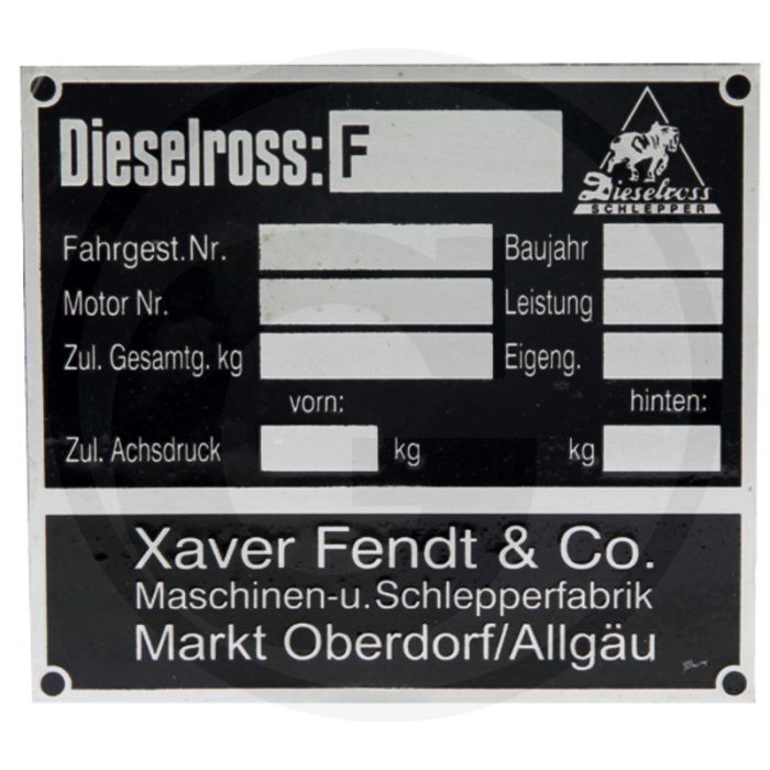 Typeplaatje (Dieselross)