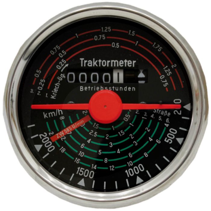 Tractormeter (Draairichting rechts 20 km/h  Inbouwmaat Ø: 80 mm)