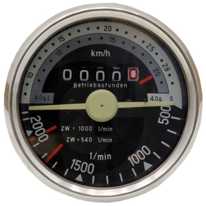 Tractormeter (Draairichting rechts 28 km/h  Inbouwmaat Ø: 80 mm)