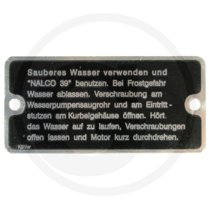 Radiateurplaatje - Passend voor Hanomag R 45, R 55, R 450...