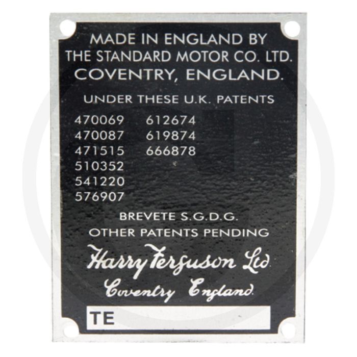 Typeplaatje - passend voor Massey Ferguson 135