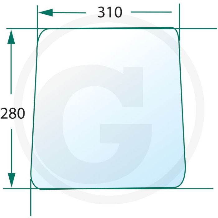 Zijruit onder, getint - Trekkertype: Trac 700-1100, schakeling aan zijkant