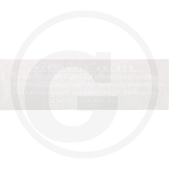 Sticker (Opmerking over hydraulieksysteem)