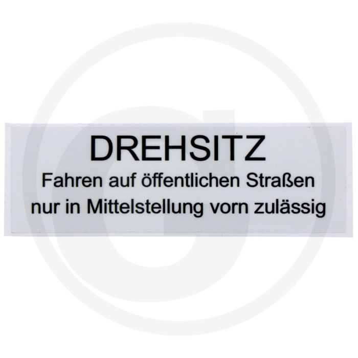 Sticker - Draaibare zitting, oude uitvoering