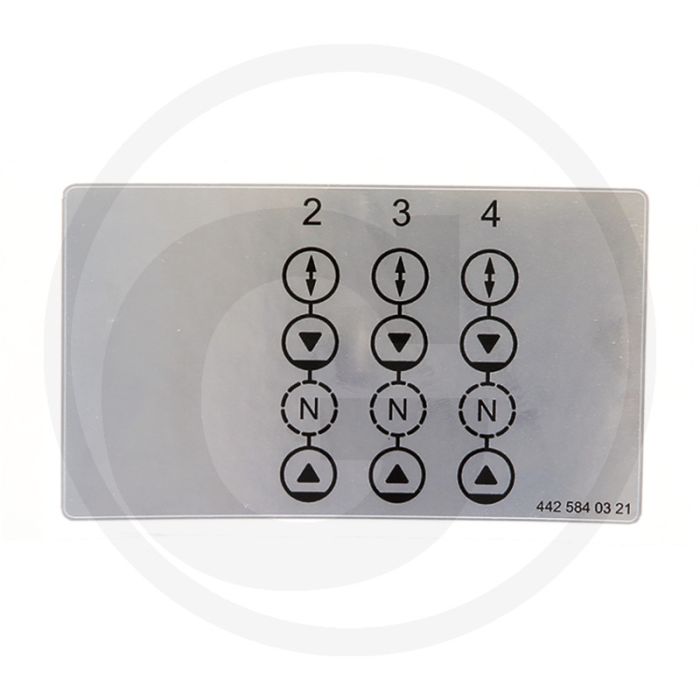 Sticker - Bediening hydraulische ventielen, oude uitvoering