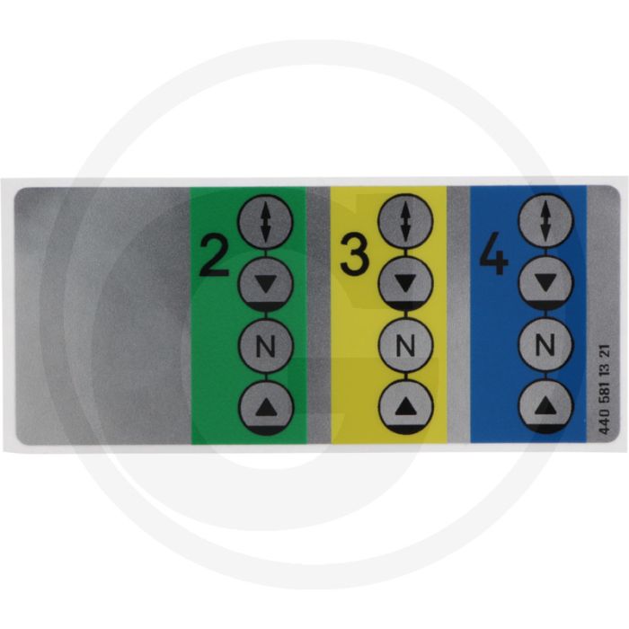Sticker (bediening hydraulische ventielen)