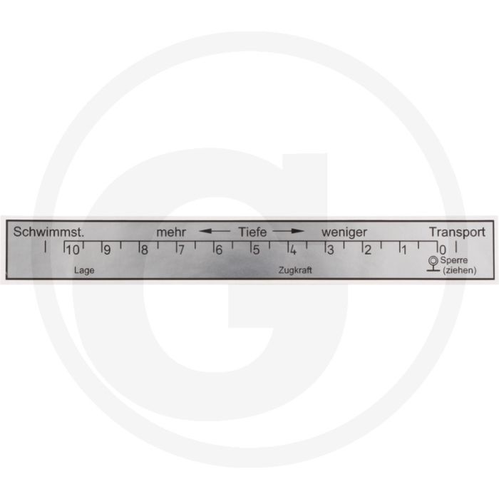 Sticker - Schaalverdeling hefinrichting Trac 65/70, 700, 800, 900