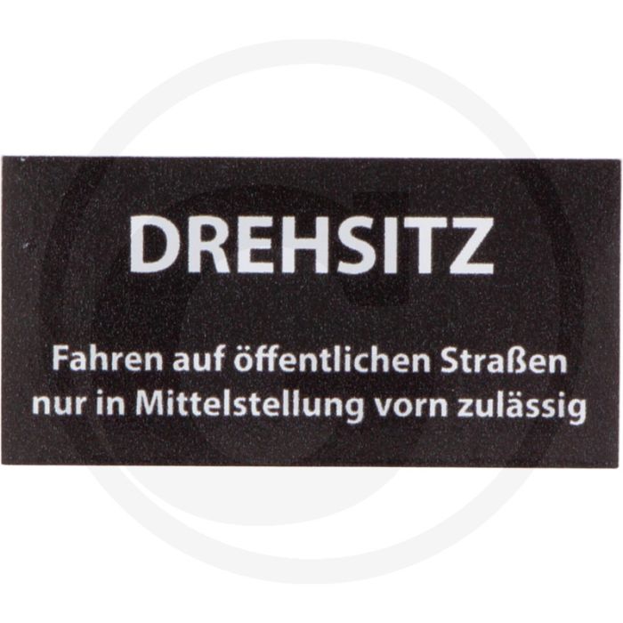Sticker - Verdraaibare zitting, Trac 1300, 1400, 1500, 1600, 1800