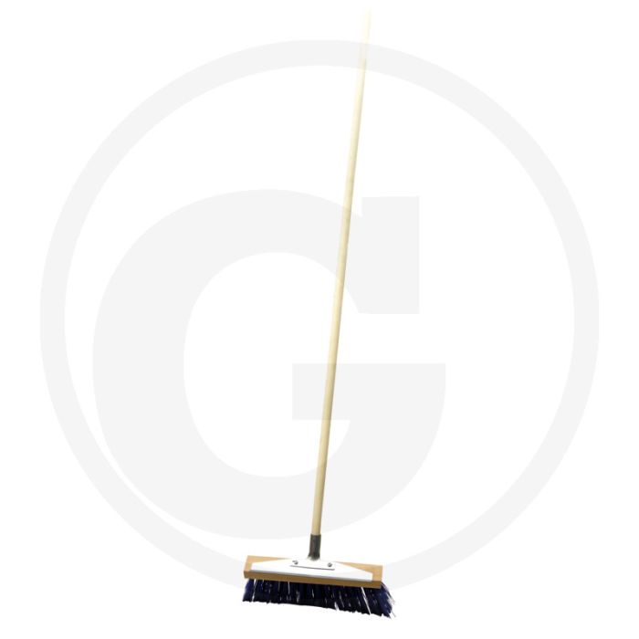 Sneeuwbezem 350mm breed, met blauwe borstel en schraper