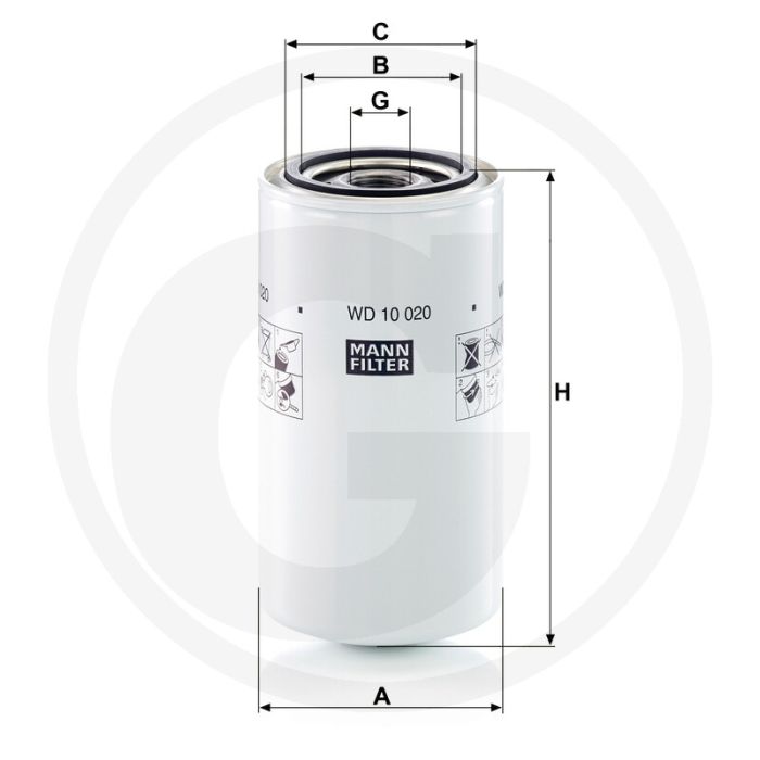 MANN FILTER Hydrauliekfilter 93x179mm