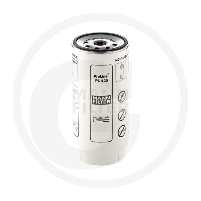 MANN FILTER Brandstoffilter PL420X, Ø108mm, H230mm, Diesel, Met afdichting