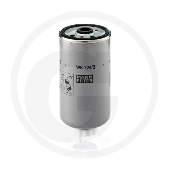 MANN FILTER Brandstoffilter - Diesel, Ø76mm, Hoogte 162mm, M16 x 1.5, MANN nr. WK724/3