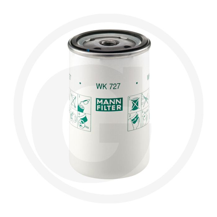 MANN FILTER Brandstoffilter WK727, Diesel, Ø 76mm, Hoogte 124mm, M16 x 1.5 Draad