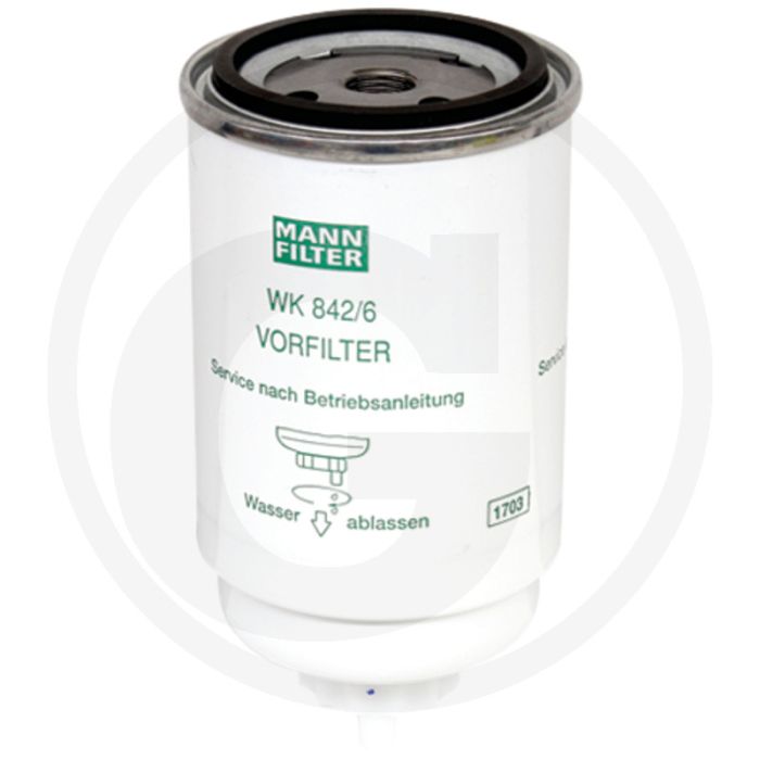 MANN FILTER Brandstoffilter WK842/6 - Diesel, Hoogte 156mm, Draad M16 x 1,5
