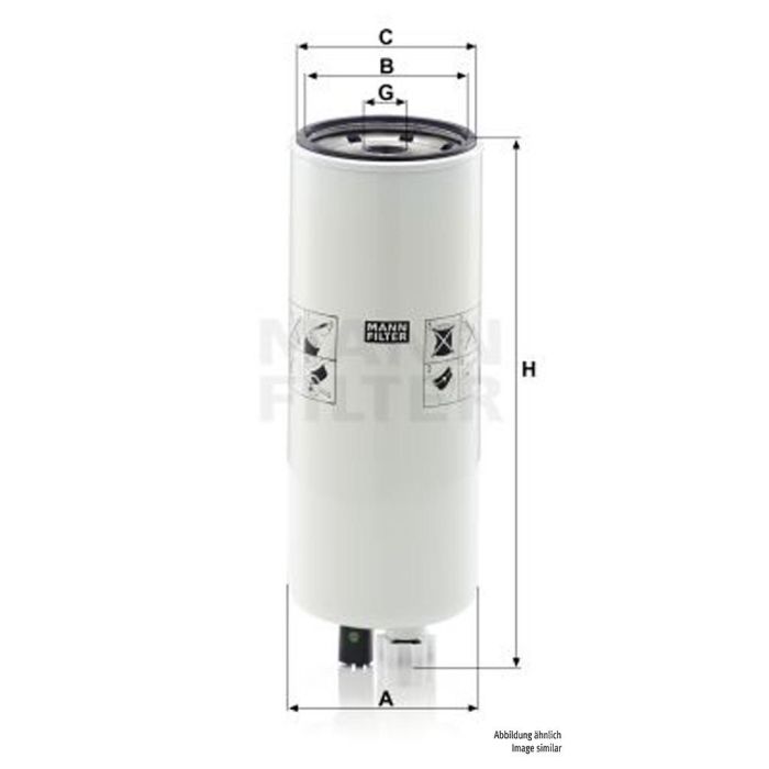 MANN FILTER Brandstoffilter WK9020X, Diesel, Ø94mm, H193mm, M20x1,5