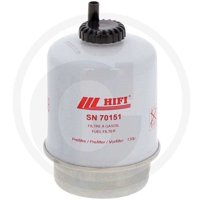 HIFI Brandstofvoorfilter - Buiten-Ø 84mm, Hoogte 138mm, D7 3/8"-16UNF