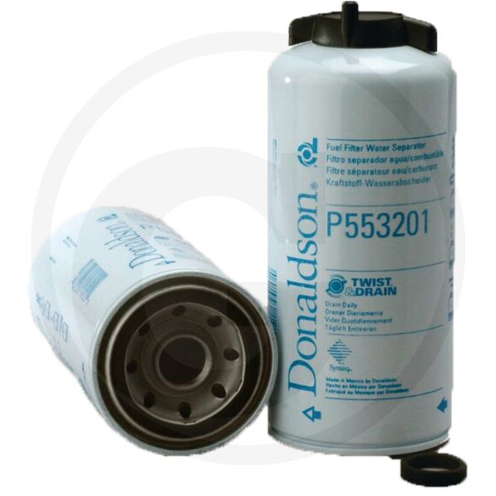 Donaldson Brandstoffilter Twist&Drain™, Opschroeven, Ø93mm, L219.3mm, 99% Rendement 10µm