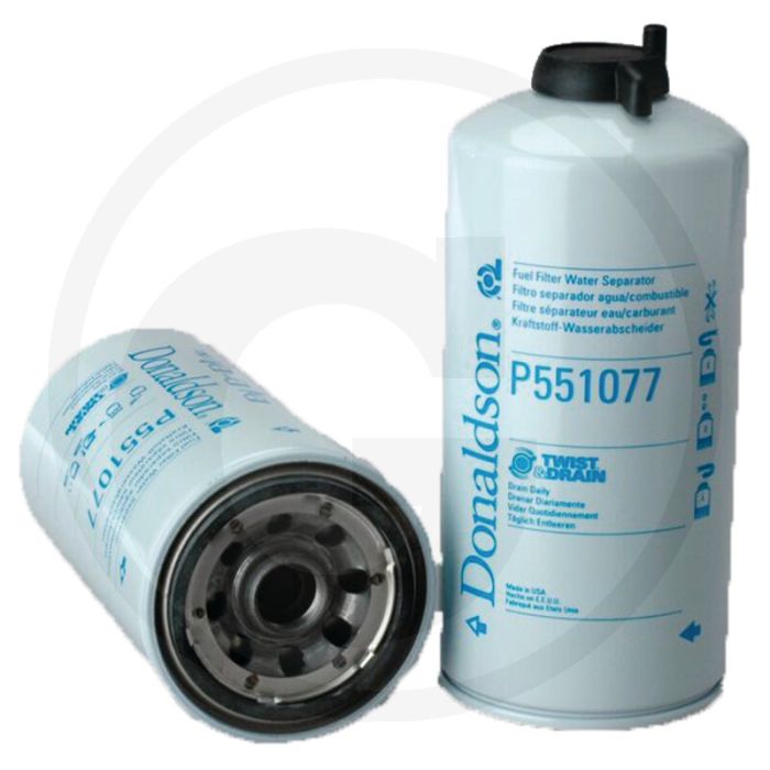 Donaldson Brandstoffilter P551077, Opschroeven, 243.8mm, 7.58 l/min, 30µm, Twist&Drain™