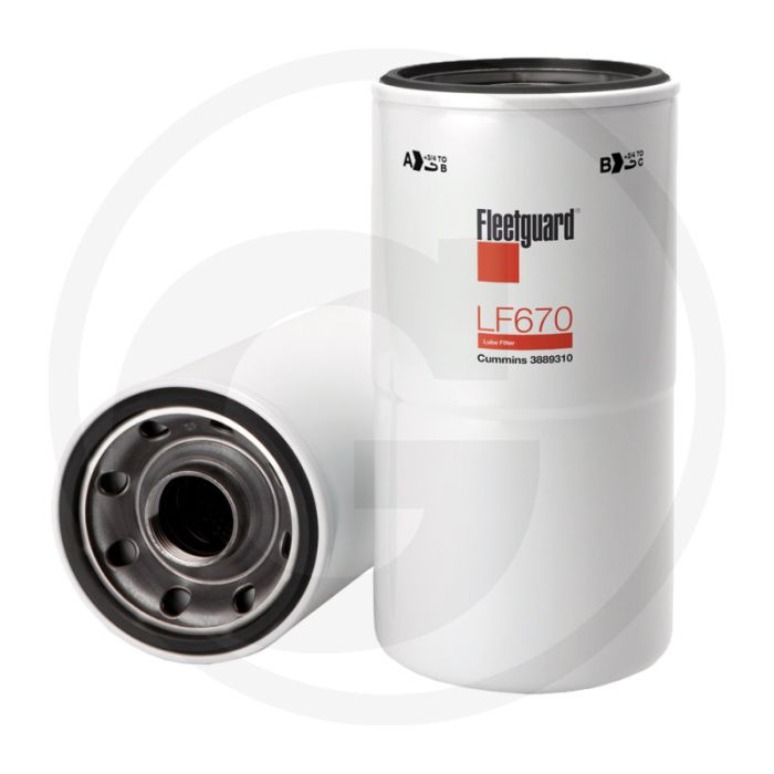 Fleetguard Motoroliefilter LF670 1 1/2"-12 UNS-2B Hoogte 249mm