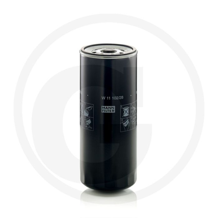 MANN FILTER Motoroliefilter W11102/28 1 1/8"-16 UN 260mm