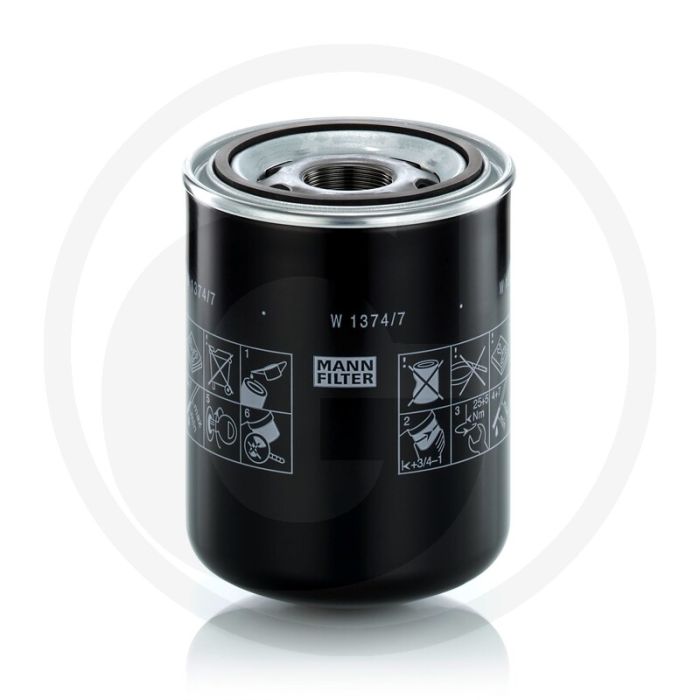 MANN FILTER Motoroliefilter W1374/7 1 1/2"-16 UN 2,5 bar