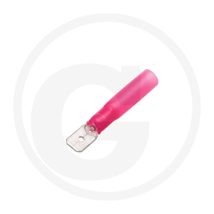 Vlakstekker 6,3mm rood 0,5-1,5mm² gedeeltelijk geïsoleerd