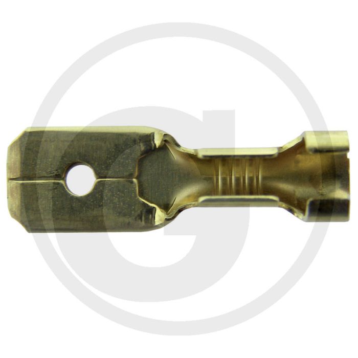 Vlakstekker 6,3x0,8 mm vertind messing met vergrendelingslipje