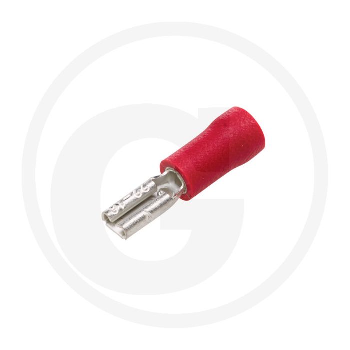 HELLA Vlakstekkerhulzen Rood 0,5-1,0 mm² Messing/PVC Gedeeltelijk geïsoleerd