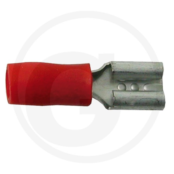 Vlakstekkerhulzen 4,8x0,8 rood 0,5-1,0mm² gedeeltelijk geïsoleerd