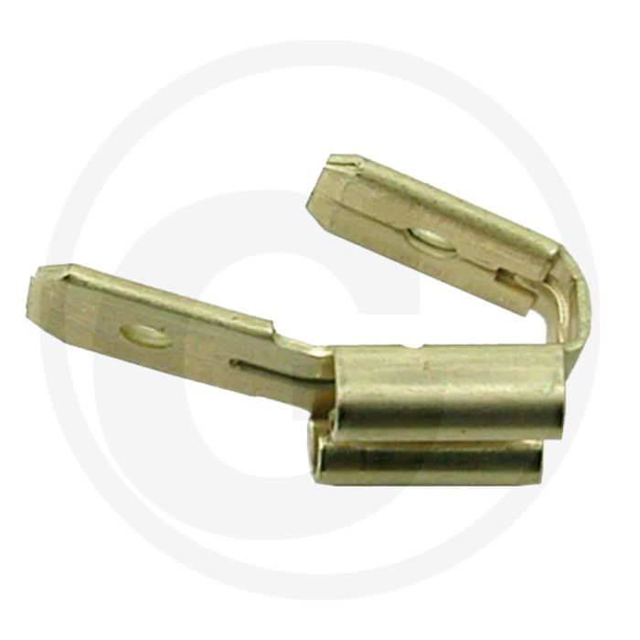 Verdeelstekkers messing vertind 6,3x0,8 mm U-vorm